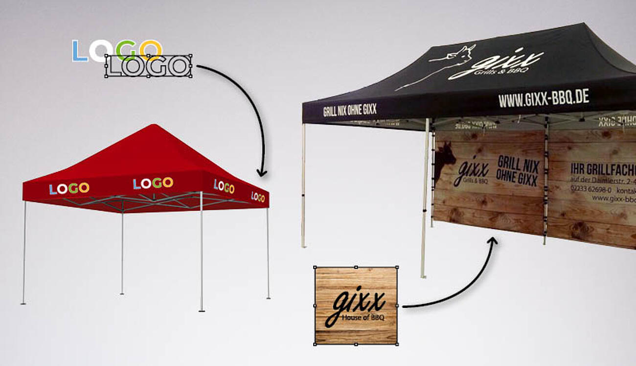 Gazebo pieghevoli con stampa personalizzata Gazebo pieghevoli con stampa personalizzata