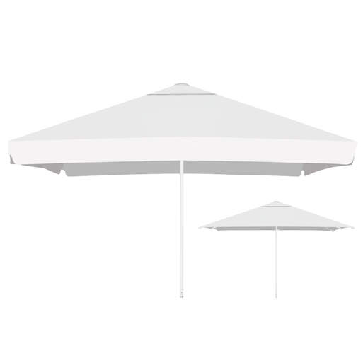 Rechteckiger Schirm mit und ohne Volant